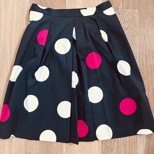 Talbots Black Skirt with Pink and White Polka Dots, NWT